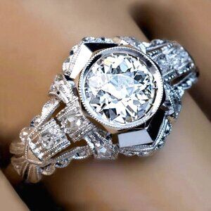 💥Silver Plated Wedding engagement Ring for Women, F115
